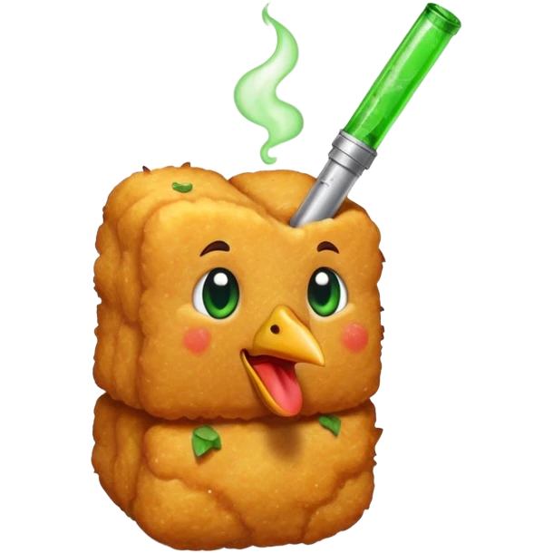 Stoned chicken nugget emoji