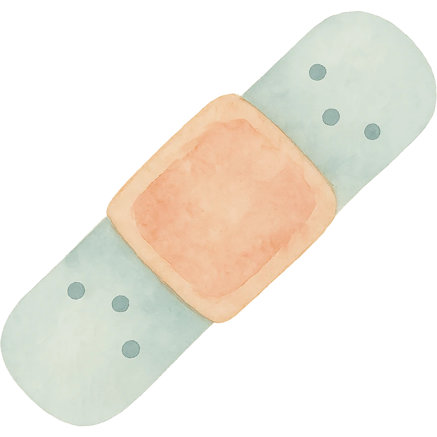bandage, gentle colors watercolor art style emoji