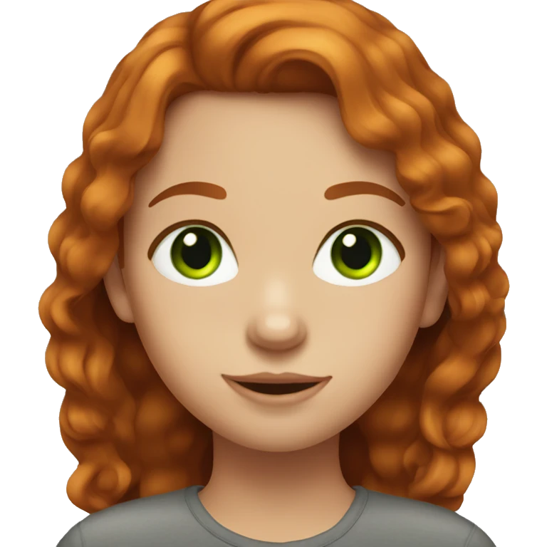 Dark ginger hair with green eyes girl  emoji