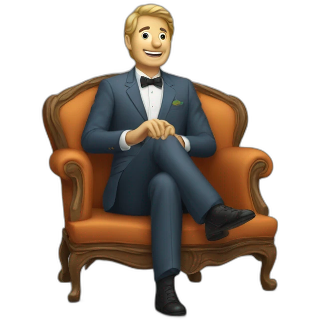 Un homme sûr un canapé emoji