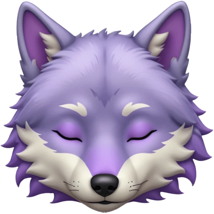 A wolf of winterfell from game of thrones sleeping under lilac stars emoji