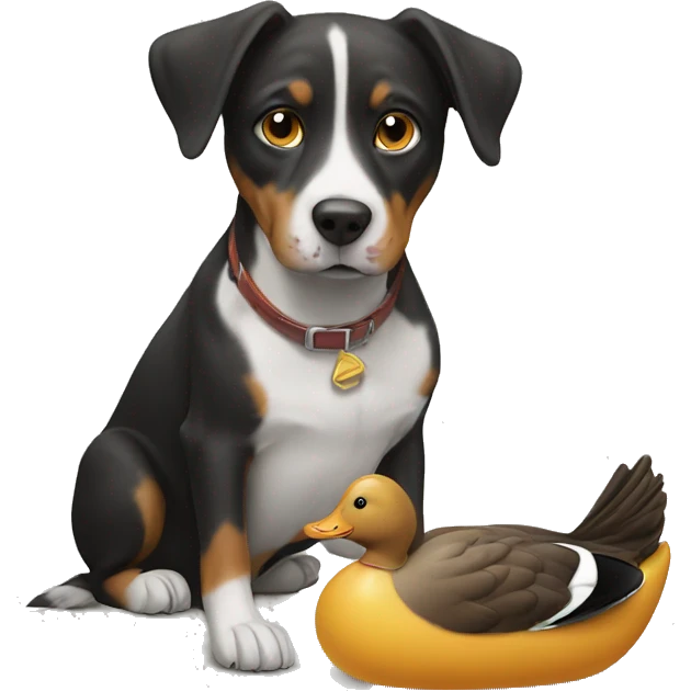Dog eating duck emoji