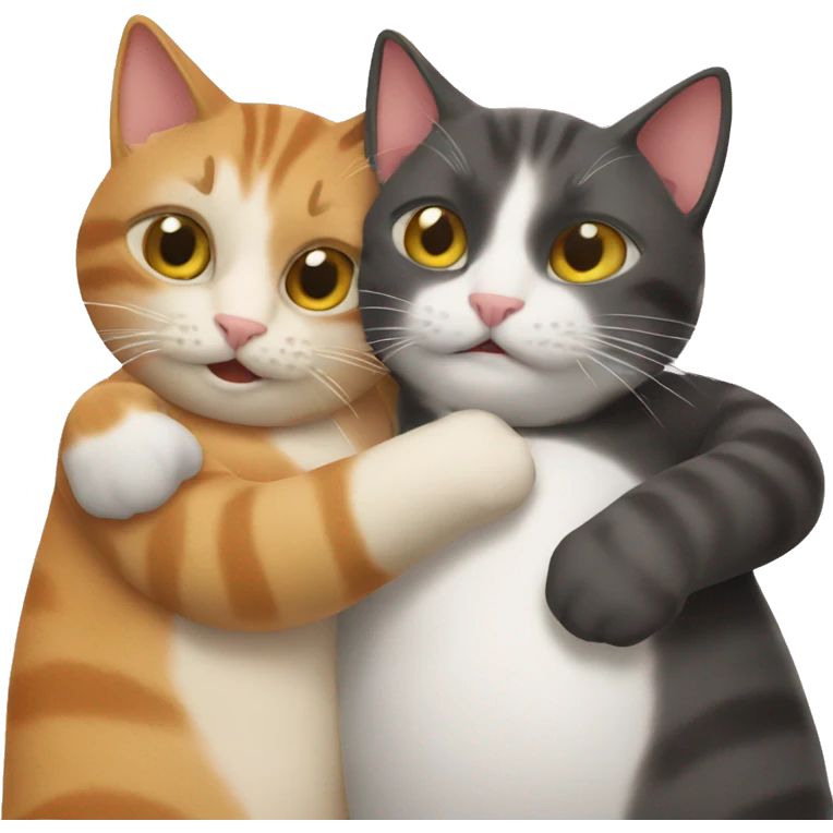 Two cats selfie hugging  emoji