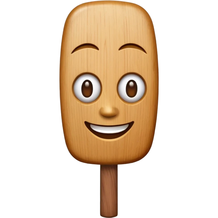 Wooden stick with a face emoji