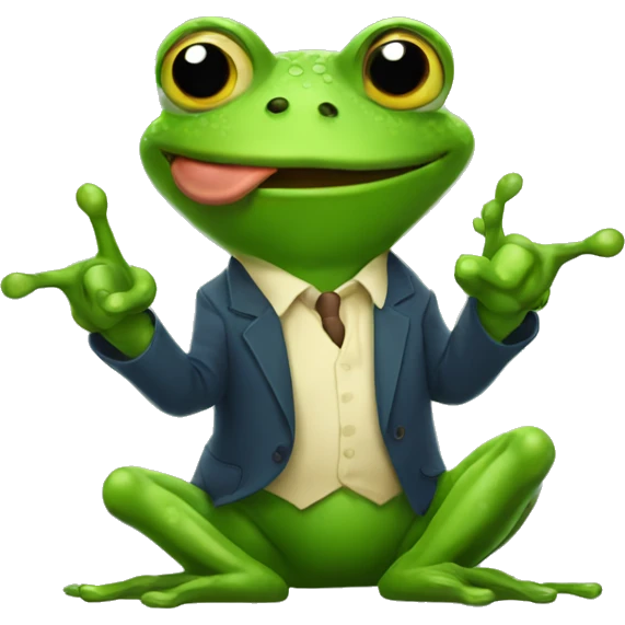 Frog doing finger guns  emoji