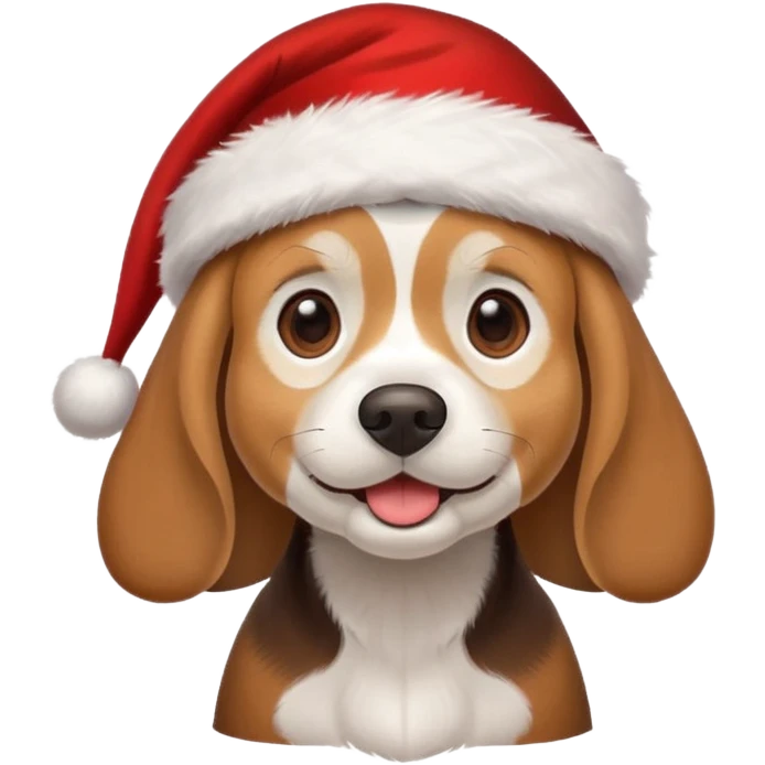 beagle wearing santa hat emoji