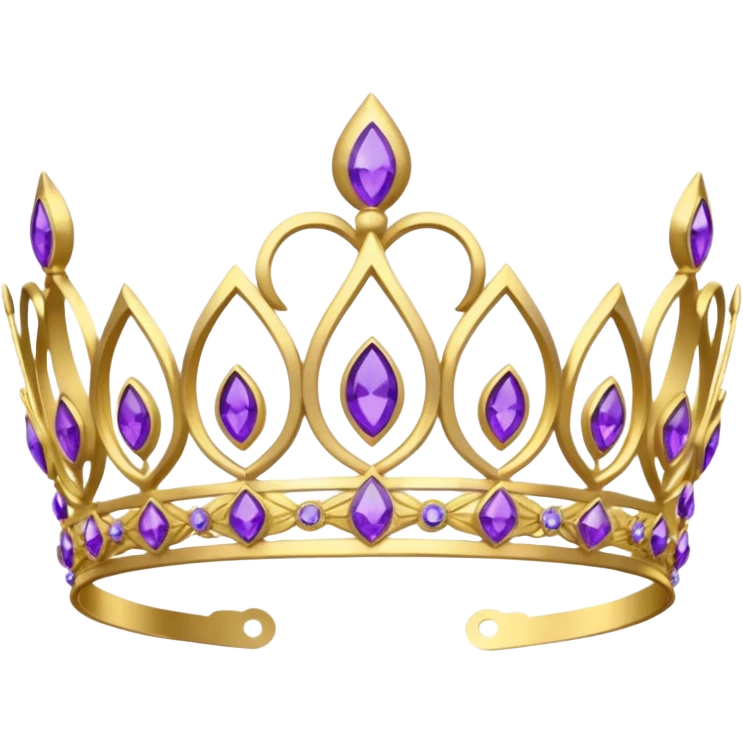 gold kokoshnik tiara with purple diamonds emoji