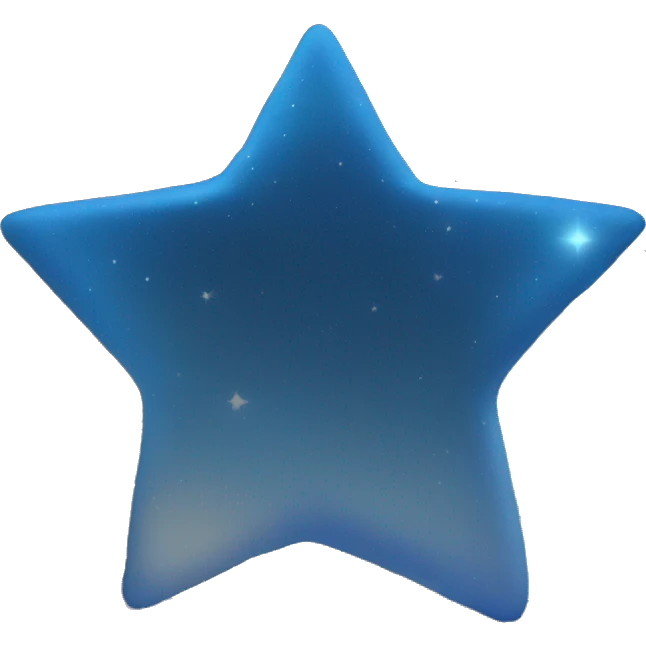 Star in the sky at night with list of blue colours in the sky  emoji