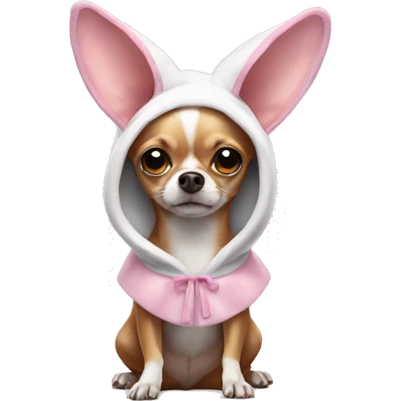 chihuahua in bunny costume  emoji