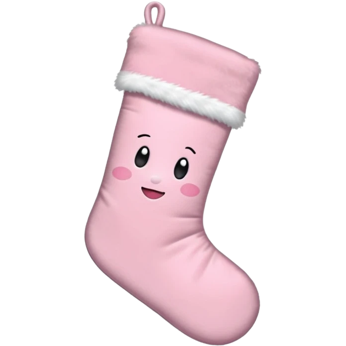 an aesthetic baby pink  christmas stocking emoji