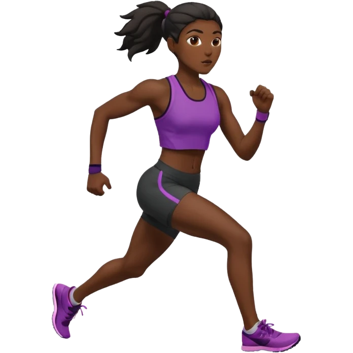 black woman runner emoji