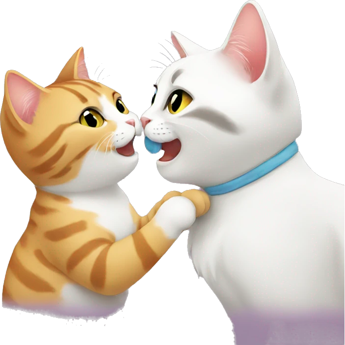 Cat kisses cat emoji