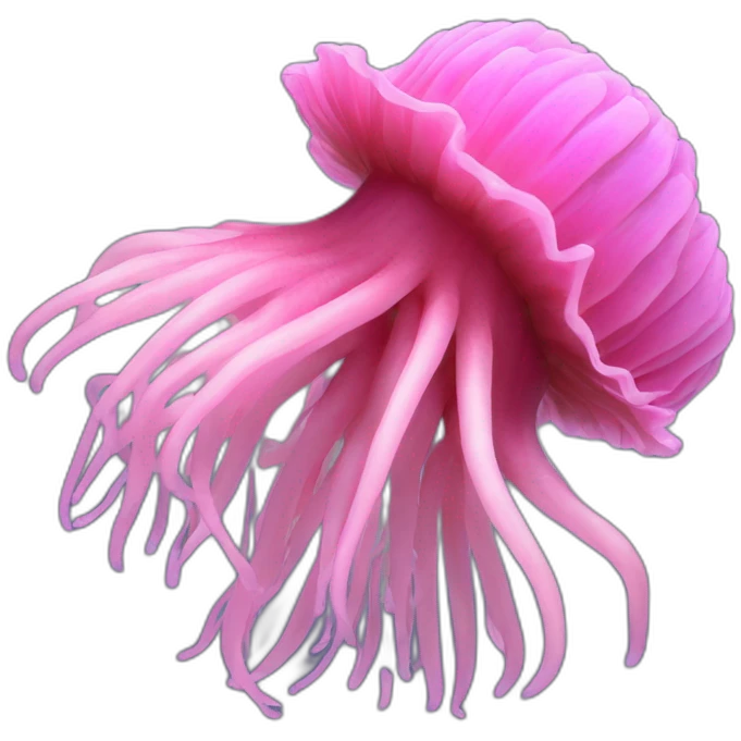 pink sea anemone, side profile view emoji