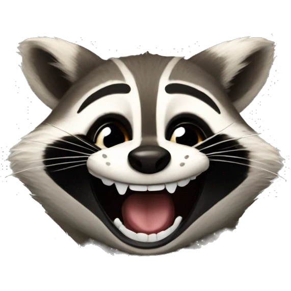 The raccoon laughs emoji