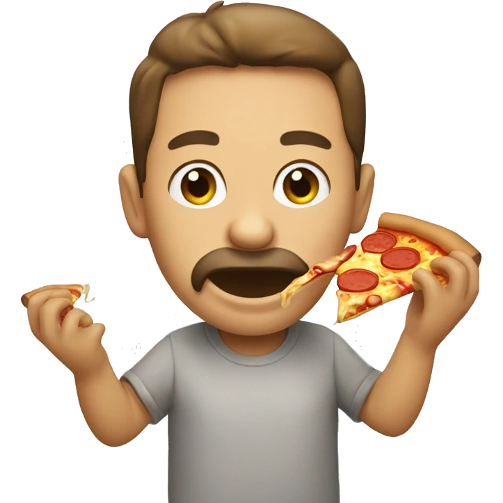 Man eating pizza. emoji