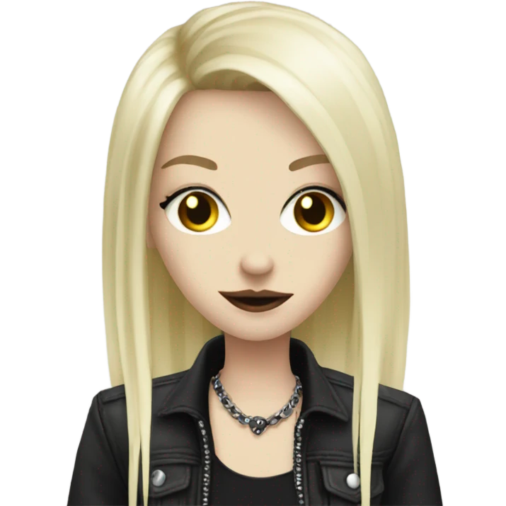Blonde goth girl rock on with hand emoji