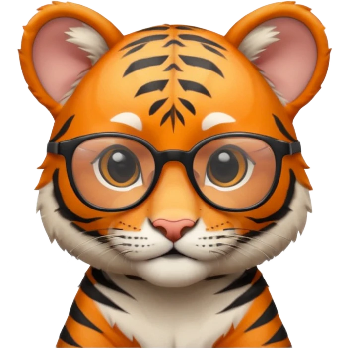 Orange Tiger cub with cool glasses.
 emoji
