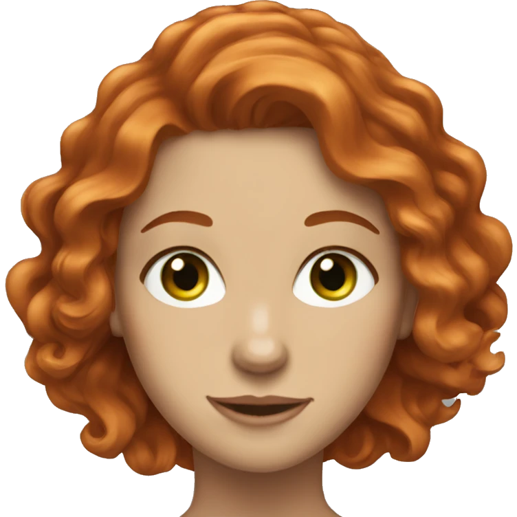 Wavy hair redhead green eyes woman emoji