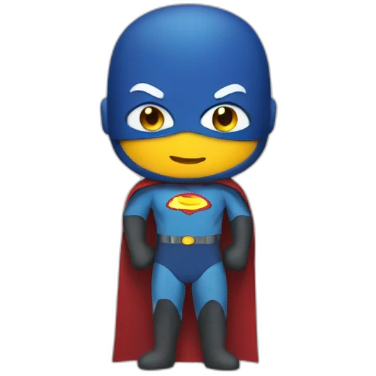 person at computer dressed as superhero emoji