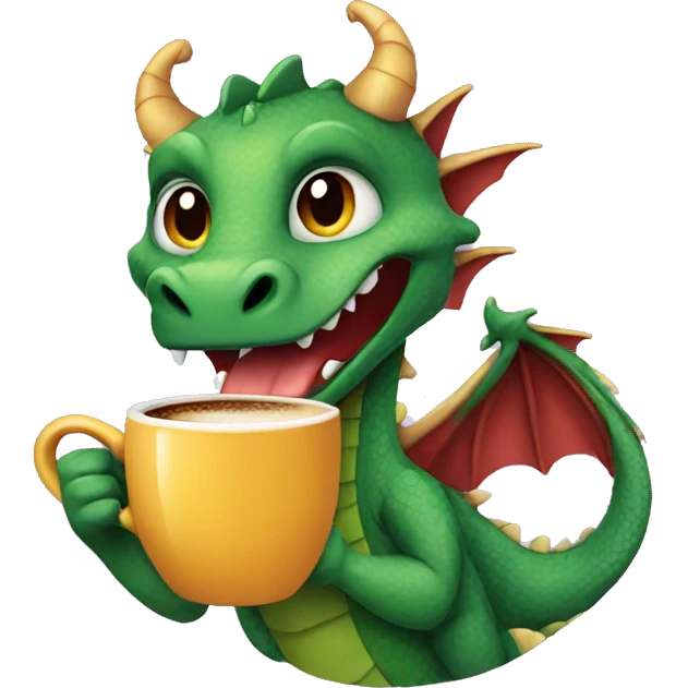 Dragon with a Coffee cup emoji
