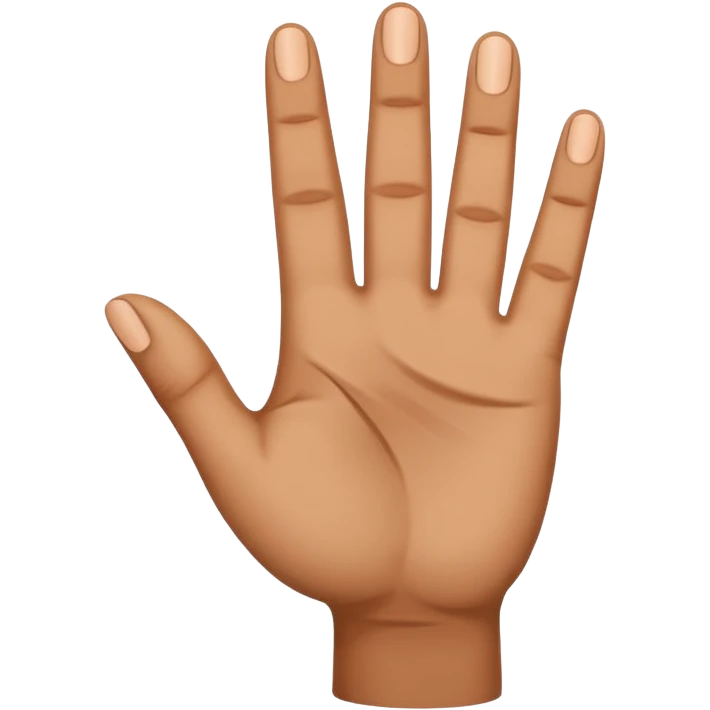Create hand gesture with three fingers shaped downward in the shape of a letter M emoji