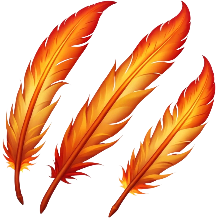 3 Phoenix feathers that are the same size on fire emoji