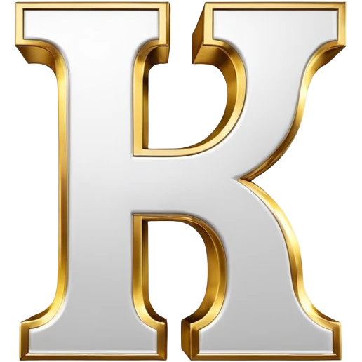 Bold White-Gold Font Big Capital “I” Letter  emoji