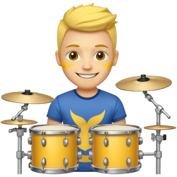 drummer with yellow skin at drum kit emoji