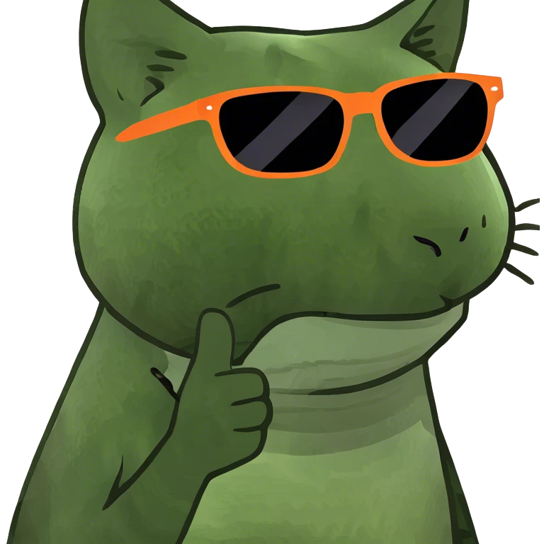 Striped cat with giga chad face  emoji