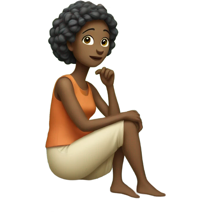 Lady sitting on a tree emoji