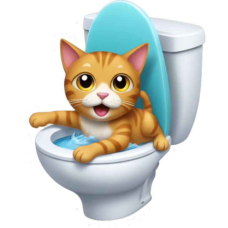 Cat surfing on a toilet  emoji