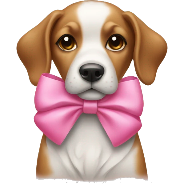 Dog with a pink bow emoji