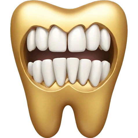 Teeth with gold jewellery between them  emoji