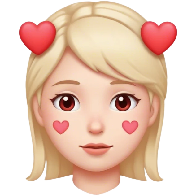 Blushing emoji with hearts emoji