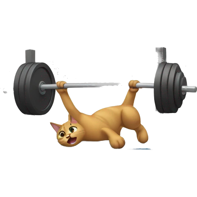 Cat bench pressing emoji