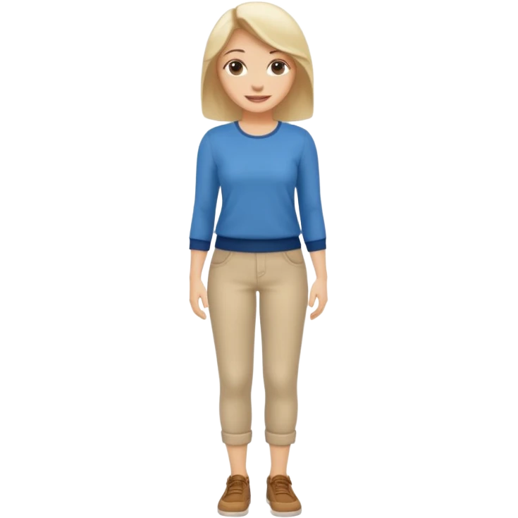white woman dressed casually full body emoji