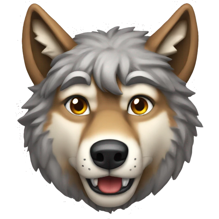 Wolf Santa muscles emoji