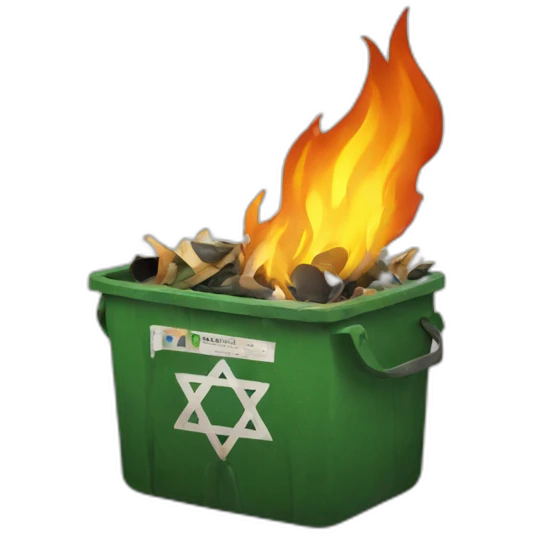 Israel in burning trash emoji