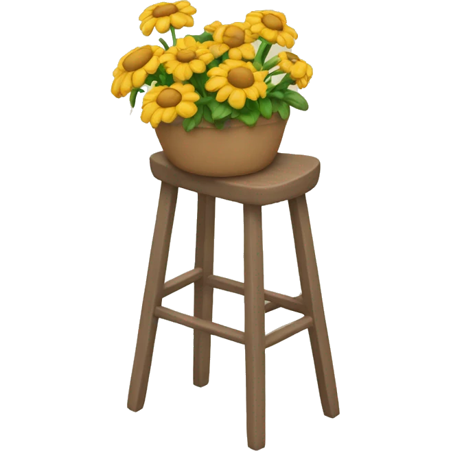 There are flowers in the stool emoji