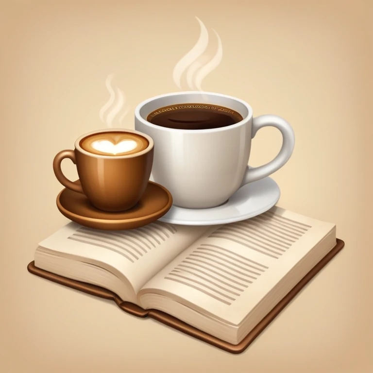 coffee and books emoji
