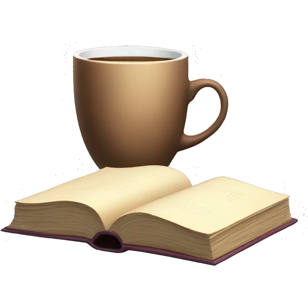 Aesthetic book with cup emoji