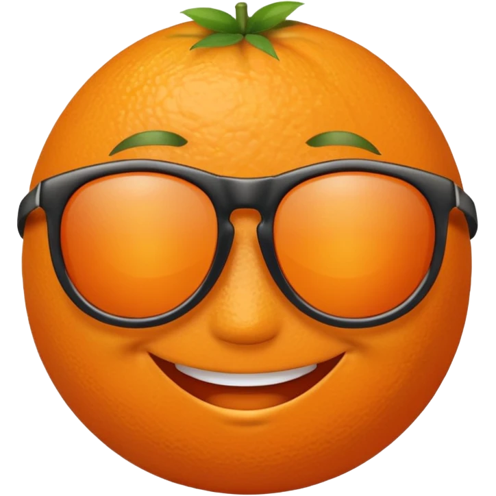 Orange with smile face with sun glasses emoji