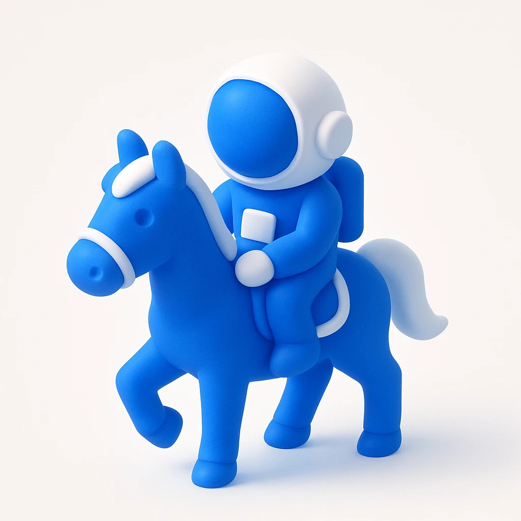 astronaut on horseback with stars in background emoji
