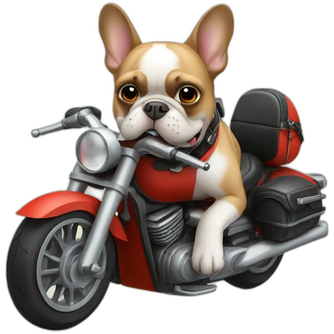 French bulldog riding motorcycle  emoji