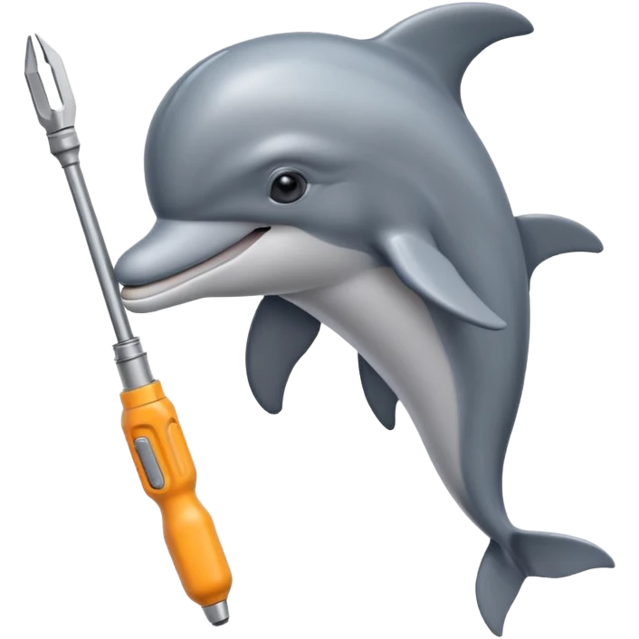 Dolphin with a screwdriver  emoji