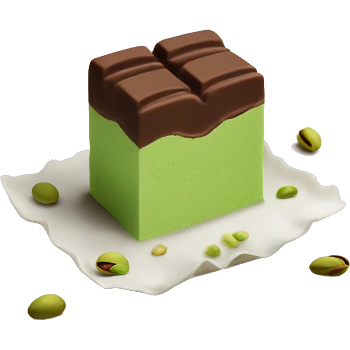 A bar of Dubai chocolate filled with Green pistachio cream emoji