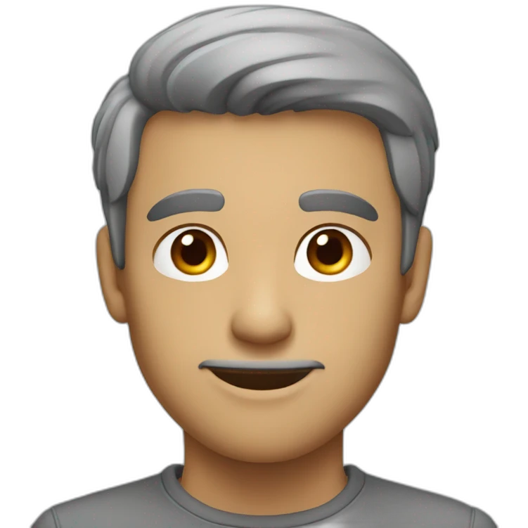 Grey color guy with very sharp jawline emoji