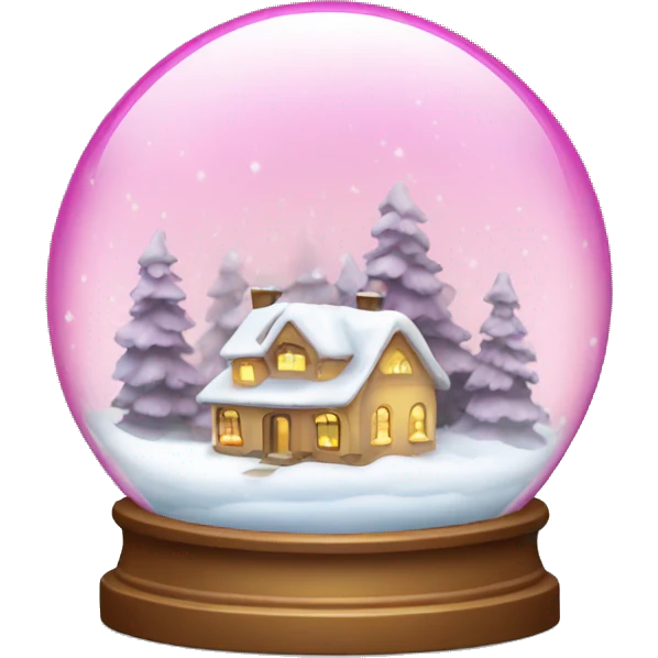 Pink Christmas snow globe emoji
