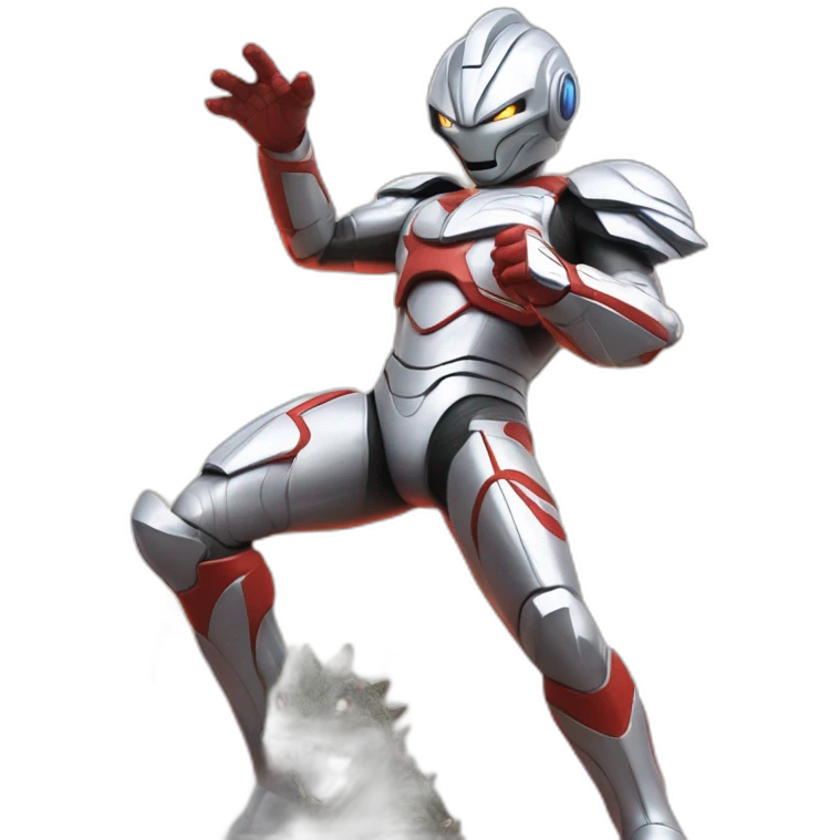 Ultraman with Godzilla fights emoji