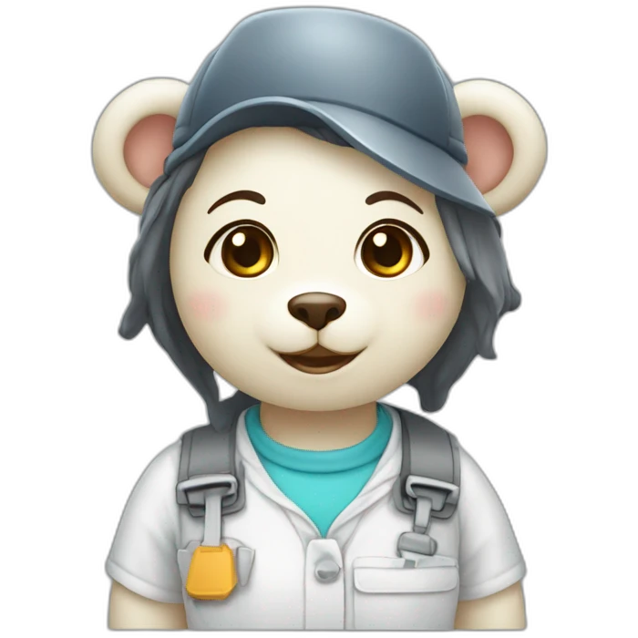 cute architect milk female bear emoji